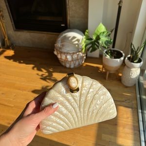 Ivory and Gold Pearl Evening Purse